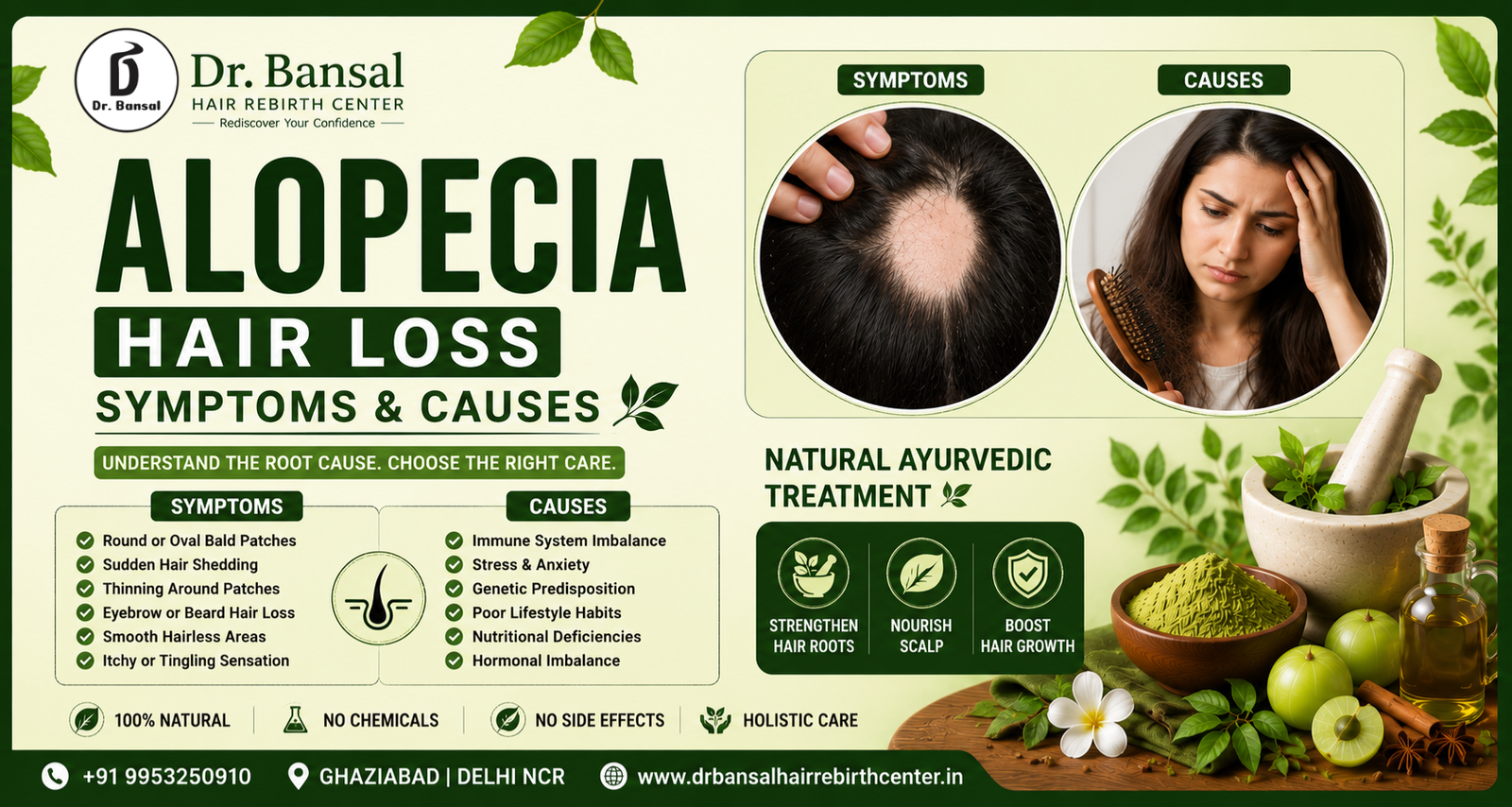 Alopecia hair loss symptoms and causes