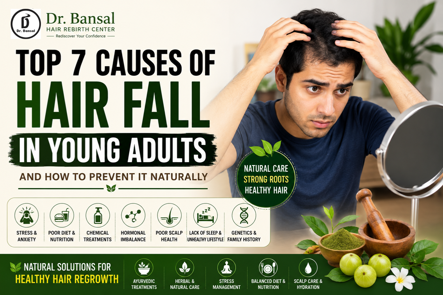 Causes of hair fall in young adults