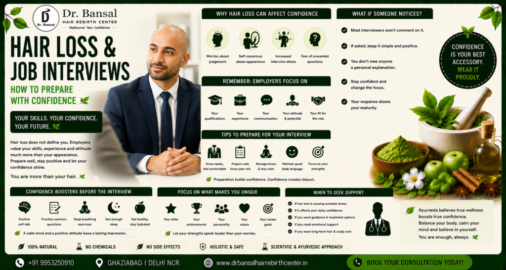 HAIR LOSS & JOB INTERVIEWS How to Prepare with Confidence Professional Success Starts with Self-Belief Dr. Bansal Hair Rebirth Center
