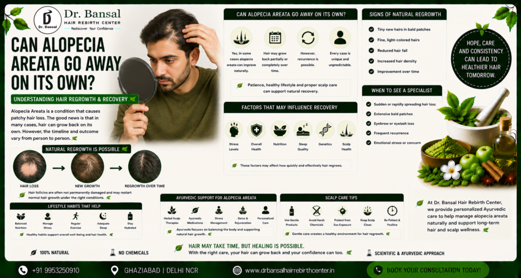 CAN ALOPECIA AREATA GO AWAY ON ITS OWN?
