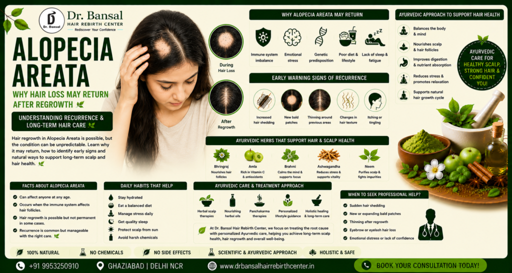 Why Alopecia Areata Sometimes Returns After Hair Regrowth? Understanding Recurrence and Long-Term Hair Care in 2026